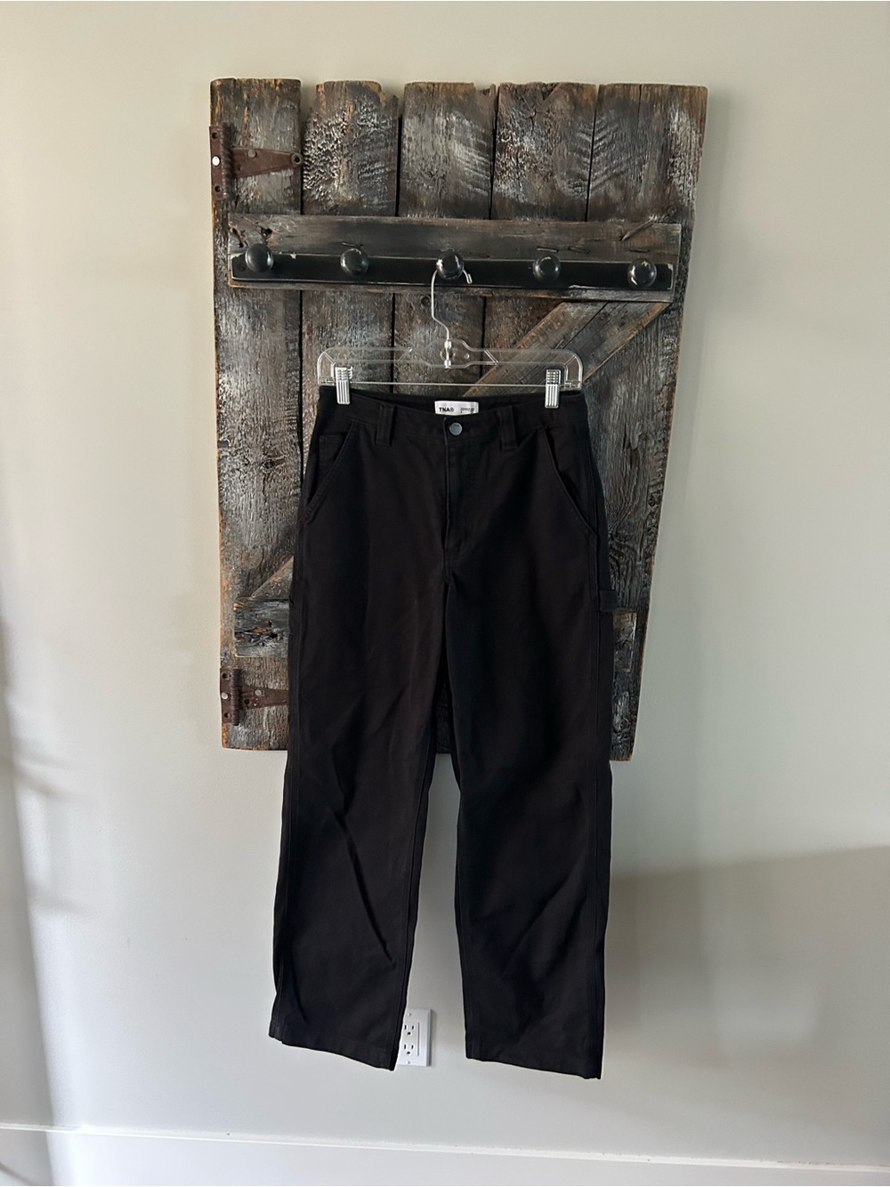 Women's TNA Black Straight Leg Utility Pants